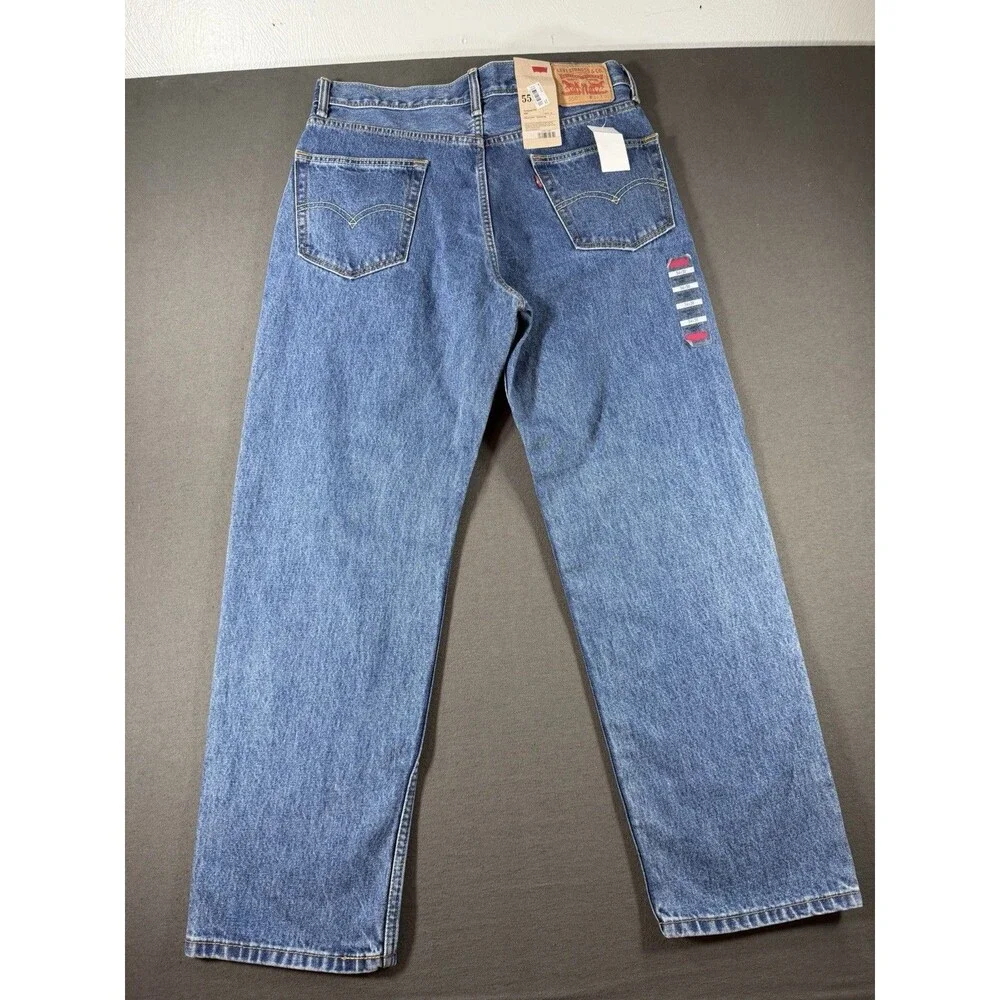 Levi's 550 Jeans Men's 34x30 Relaxed Fit Tapered Leg Blue Denim Work Casual NEW